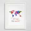 World Map Watercolor Poster - We Are The World