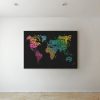 World Map Word Cloud Canvas Print