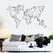 Abstract Geometric Map of the World Wall Sticker