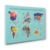 World Map Country Name Origins Canvas Print