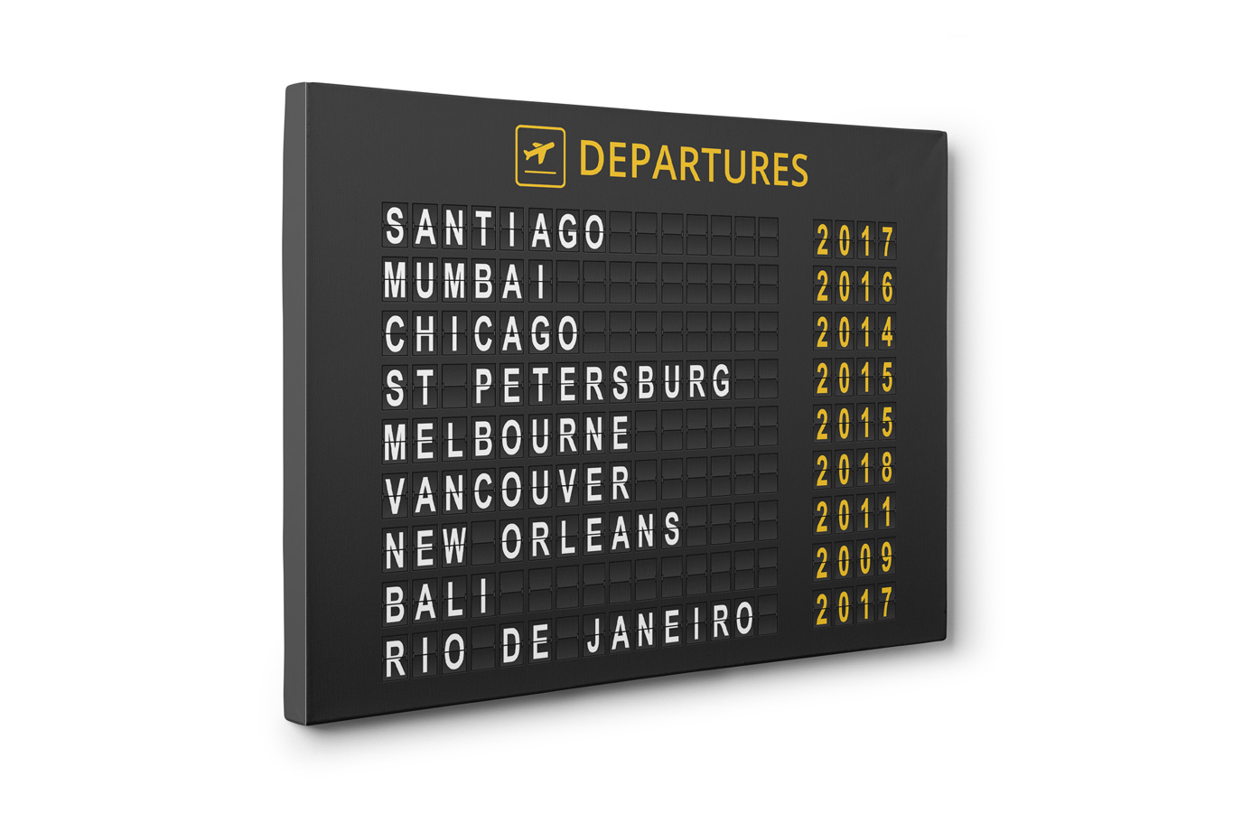 Custom Airport Departure Board Canvas Print