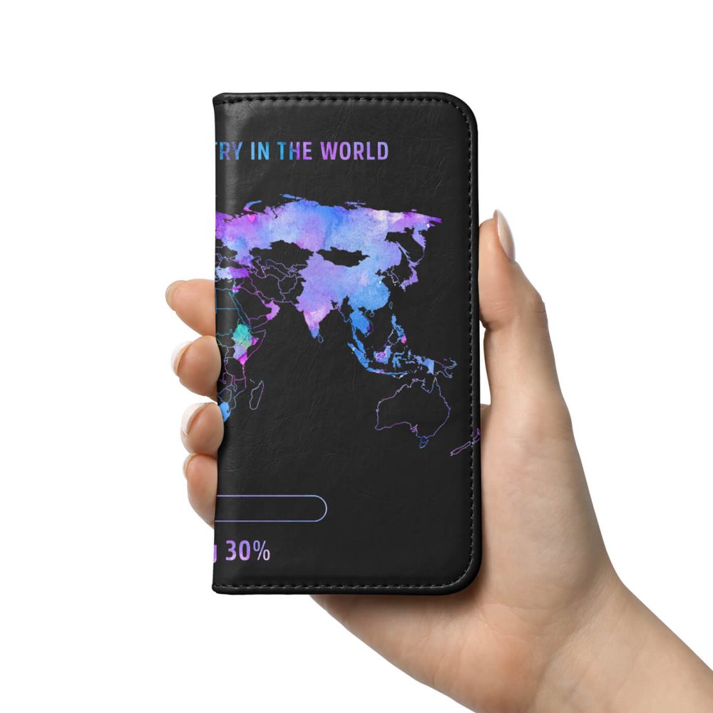 Custom World Map Foldable Phone Case