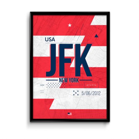 New York City Airport Code JFK Poster