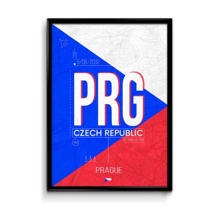 Prague Airport Code PRG Poster