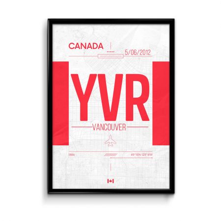 Vancouver Airport Code YVR Poster