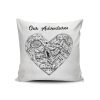 Passport Stamp Heart Personalized Pillow