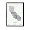 California Typography Map Poster
