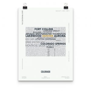 Colorado Typography Map Poster
