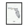 Florida Typography Map Poster
