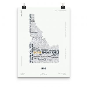 Idaho Typography Map Poster
