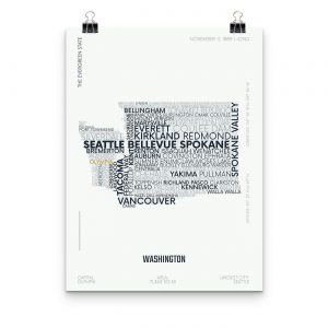 Washington Typography Map Poster
