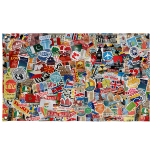 Travel Stickers Wall Flag