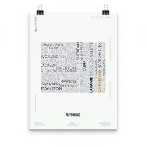 Wyoming Typography Map Poster