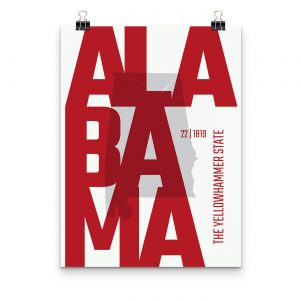 Alabama USA Typography Poster
