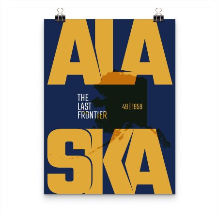 Alaska State Typography Poster
