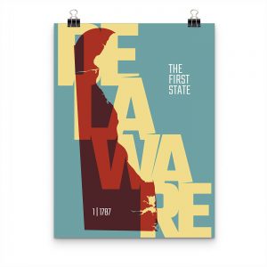 Delaware State Typography Poster