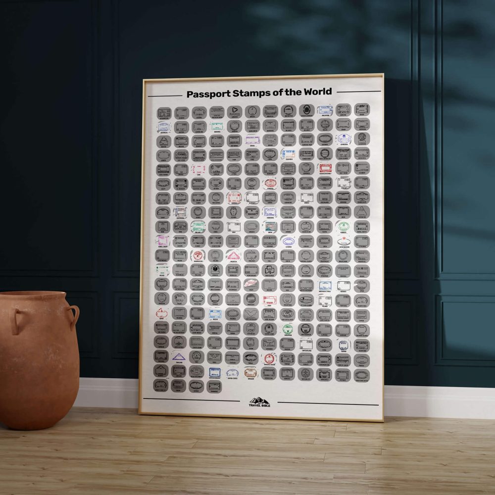 Passport Stamps Of The World Scratch Poster