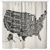 USA States Map Shower Curtain