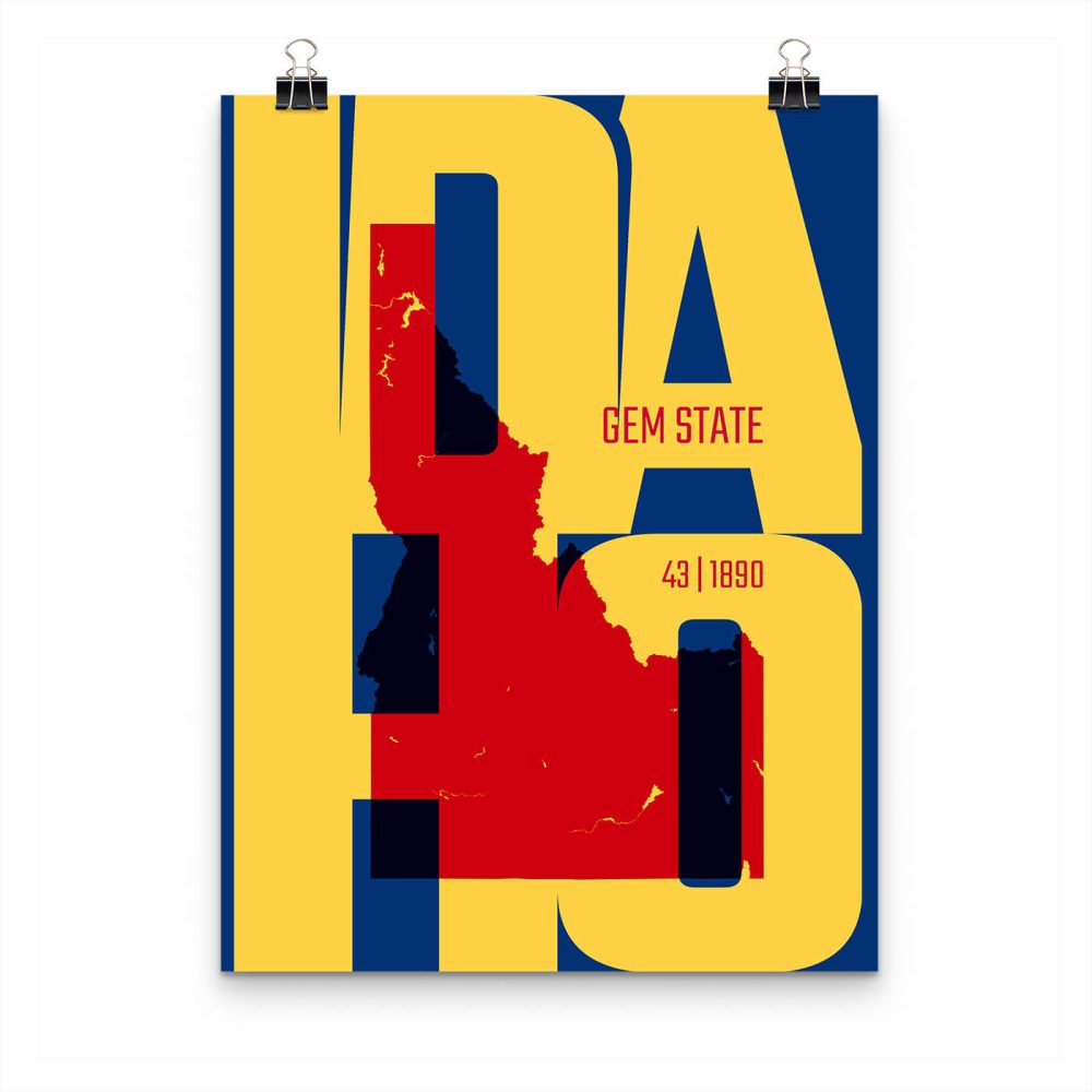 Idaho State Typography Poster