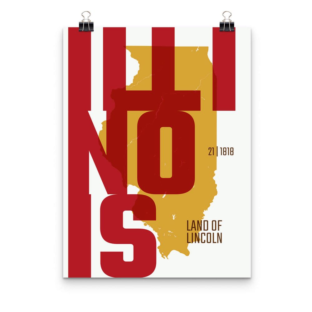 Illinois State Typography Poster