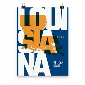 Louisiana State Typography Poster