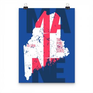 Maine State Typography Poster