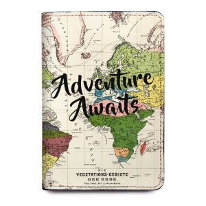 Adventure Awaits Retro Map Passport Holder